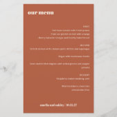 Menu Gras Simple Rust Fall Simple Custom Wedding (Devant)