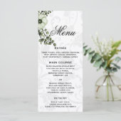 Menu Gray Damask et Green Bouquet Boho Mariage (Debout devant)