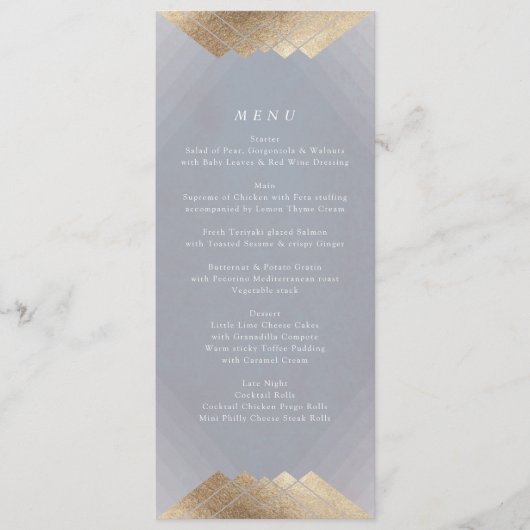 Menu Gray Déco Gatsby Mariage (Devant)