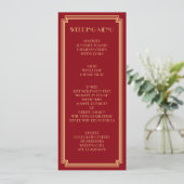 Menu Great Gatsby Art Deco Gold Red Mariage (Debout devant)