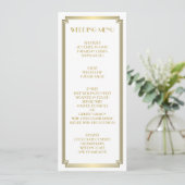 Menu Great Gatsby Art Deco Gold White Mariage (Debout devant)