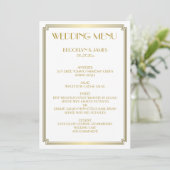 Menu Great Gatsby Art Deco Gold White Mariage (Debout devant)