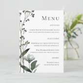 Menu Green Floral Botanical Wedding (Debout devant)
