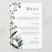 Menu Green Floral Botanical Wedding (Devant)