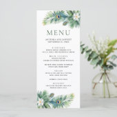 Menu Green Tropical Indian Peacock Plumes Mariage (Debout devant)