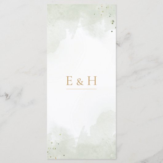 Menu Greenery boho gold geometric watercolour wedding (Dos)