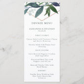 Menu Greenery Geo | Mariage Rose Gold (Devant)