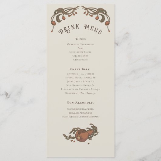 Menu grenade vintage (Dos)