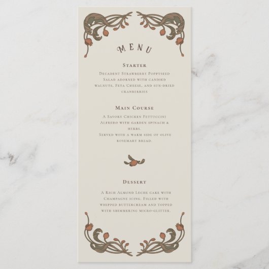 Menu grenade vintage (Devant)