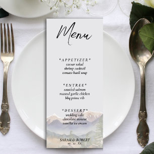 Menu Grey Colorado Rocky Mountain Mariage Réception