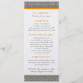 menu Grijs en oranje gespannen bruiloft (Achterkant)