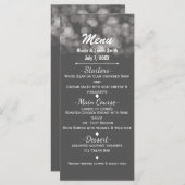 Menu Gris Moderne Lumières Minimales Élégant Glam Party (Devant / Derrière)
