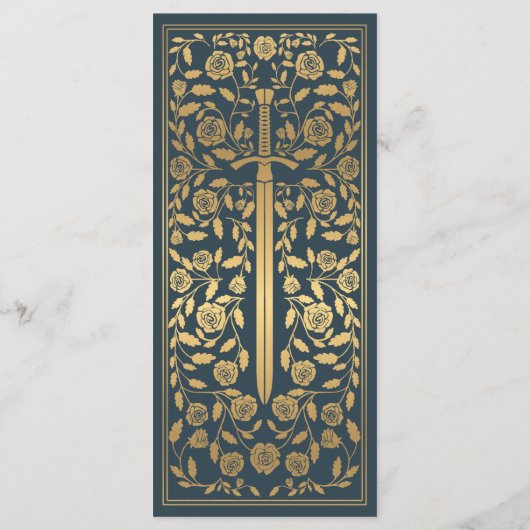 Menu Gris Royal Médiéval Mariage d'épée plat (Dos)