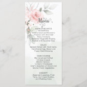 Menu Groene en Pastel Roses Wedding (Voorkant)