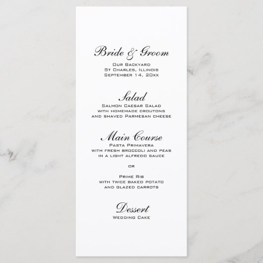 Menu Groene grass Backyard Wedding (Voorkant)
