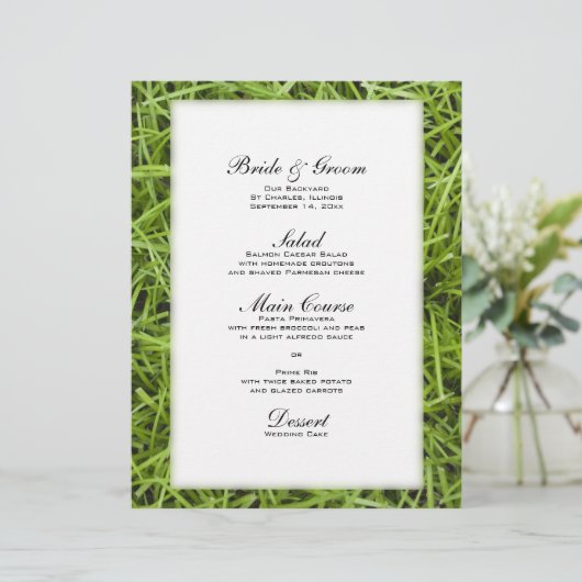 Menu Groene grass Backyard Wedding (Staand voorkant)