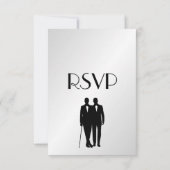 Menu Groom et Groom Mariage RSVP Argent (Dos)