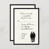 Menu Groom et Groom Mariage RSVP Classic Cream (Devant / Derrière)