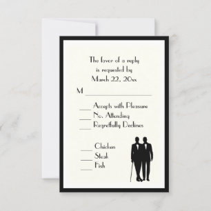 Menu Groom et Groom Mariage RSVP Classic Cream