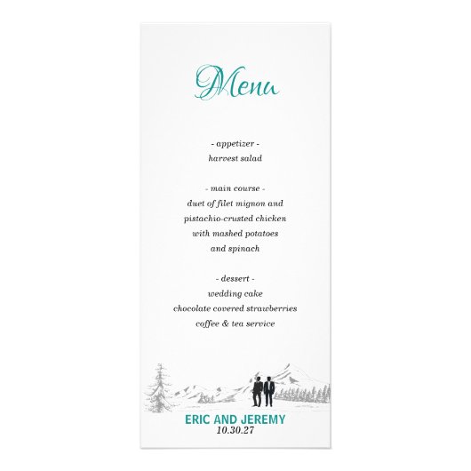 Menu Grooms Mountain Love (Devant)