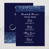 Menu grunge de mariage de bleu marine (Devant / Derrière)