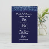 Menu grunge de mariage de bleu marine (Debout devant)