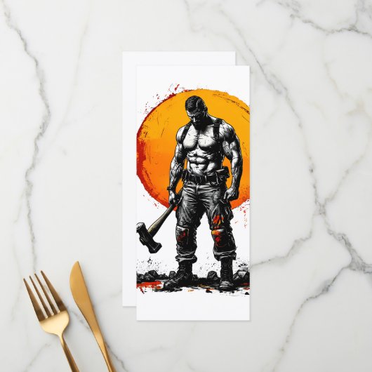 Menu guerrier barbare médiéval imaginaire hummerFlat Me (Devant/Arrière en situation)