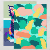 Menu Guinée Cochon Motif couleur drôle Idées cadeaux po (Devant / Derrière)