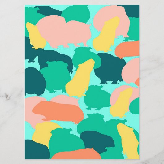 Menu Guinée Cochon Motif couleur drôle Idées cadeaux po (Devant)