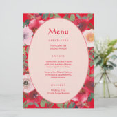 Menu Guirlande fleurie rouge Réception de mariage chino (Debout devant)