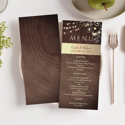Menu Guirlande Lumineuse Mariage Rustique 