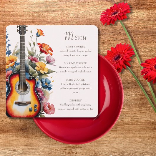 Menu Guitare Wildflower Esperluette Mariage Musical