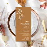 Menu Gypsophila Goldenrod Mariage du souffle du bébé<br><div class="desc">Menu jaune verge avec texte blanc cassé et illustration de gypsophila à gauche.</div>