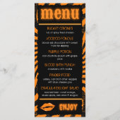 Menu Halloween angoissant (Dos)