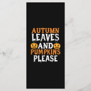 Menu Halloween Autumn Leaves and Pumkins Birthday