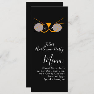 Menu Halloween Cat Cute Costume Party