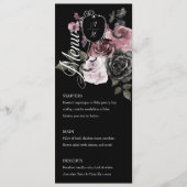 Menu Halloween gothique Aquarelle Florale Monogramme Cr (Devant)