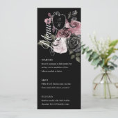 Menu Halloween gothique Aquarelle Florale Monogramme Cr (Debout devant)