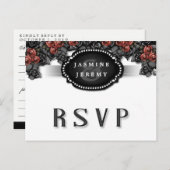 MENU Halloween noir blanc rose rouge correspondant (Devant / Derrière)