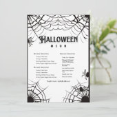 Menu Halloween Noir Et Blanc Simple (Debout devant)