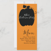 Menu Halloween Pumpkin Costume Party (Voorkant)