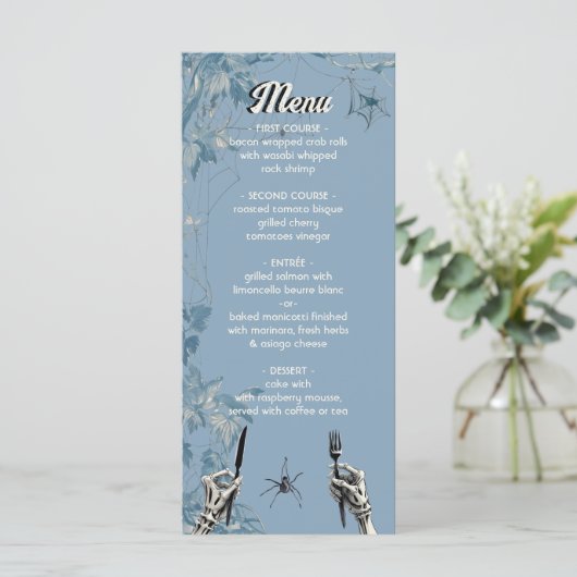 Menu Halloween squelette mariage mains (Debout devant)