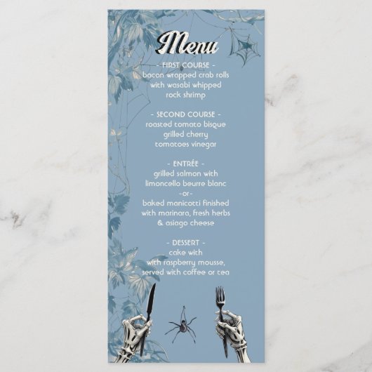 Menu Halloween squelette mariage mains (Devant)