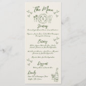 Menu Hand Drawn Retro Wedding (Devant)