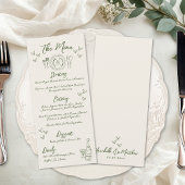 Menu Hand Drawn Retro Wedding