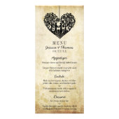 Menu Hanging Heart Tree Vintage Weddenschap (Voorkant)