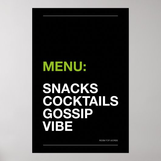 MENU: HAPJES – Grappige Keuken Poster (Voorkant)