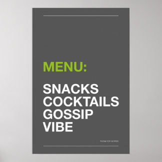 MENU: HAPJES – Grappige Keuken Poster