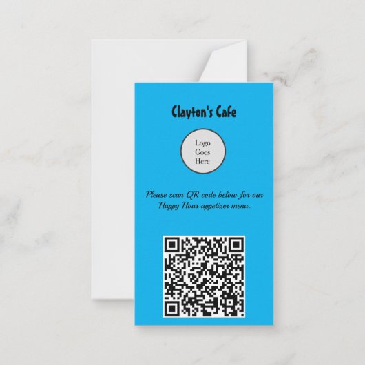 menu Happy Hour van het restaurant met QR-code (Achterkant)