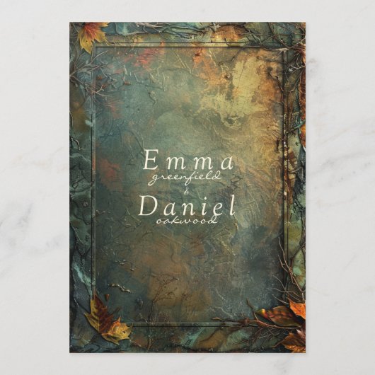 Menu Haven de Hobbiton pour mariage (Dos)